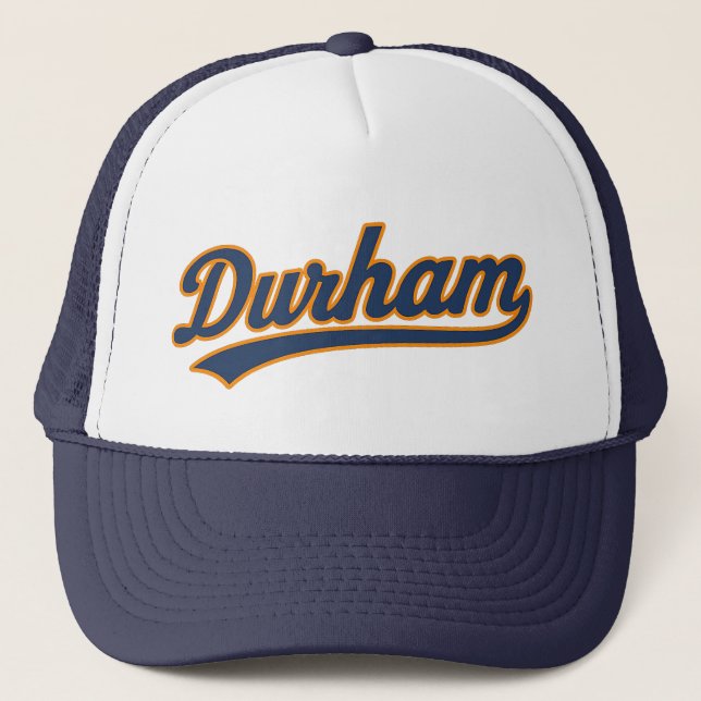 Durham Script Design – Retro Bull City Style  Trucker Hat (Front)