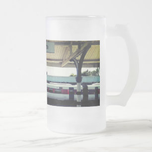 Durham station frosted glass beer mug