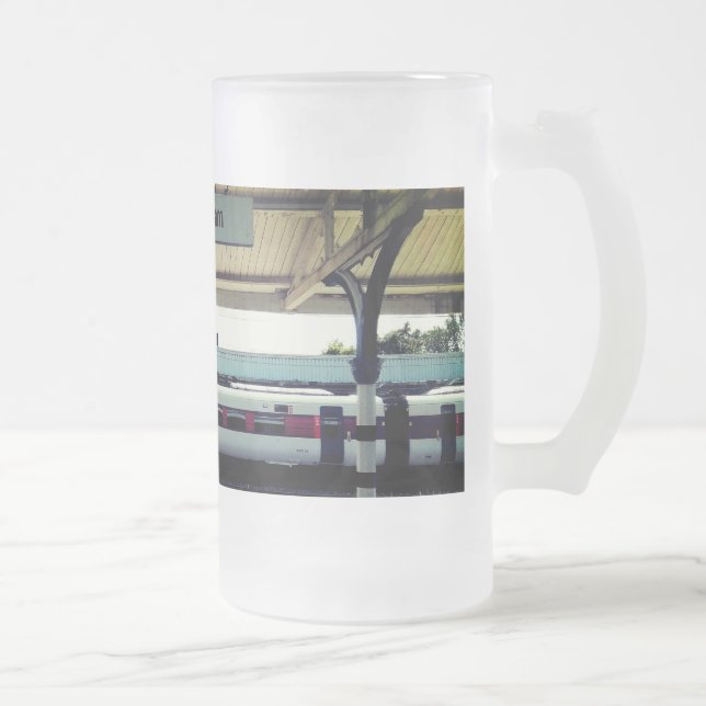 Durham station frosted glass beer mug (Right)