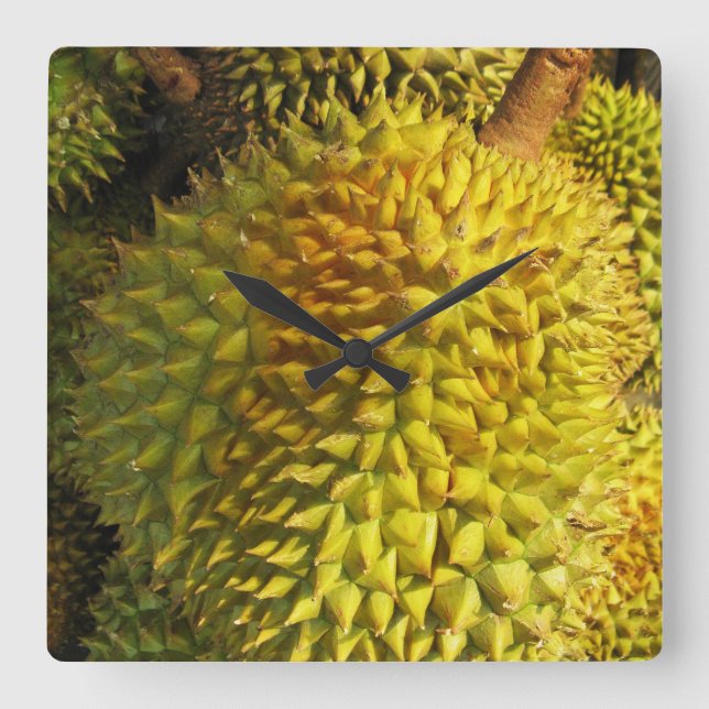 Durian Fruit Square Wall Clock (Front)