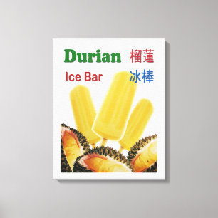Durian Ice Bar Tropical Fruit Popsicle Canvas Print