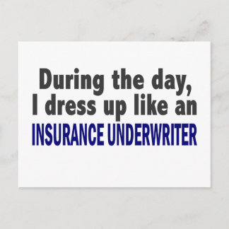 During The Day I Dress Up Insurance Underwriter Postcard