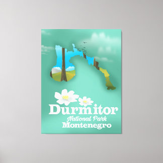 Durmitor national park, Montenegro map Canvas Print