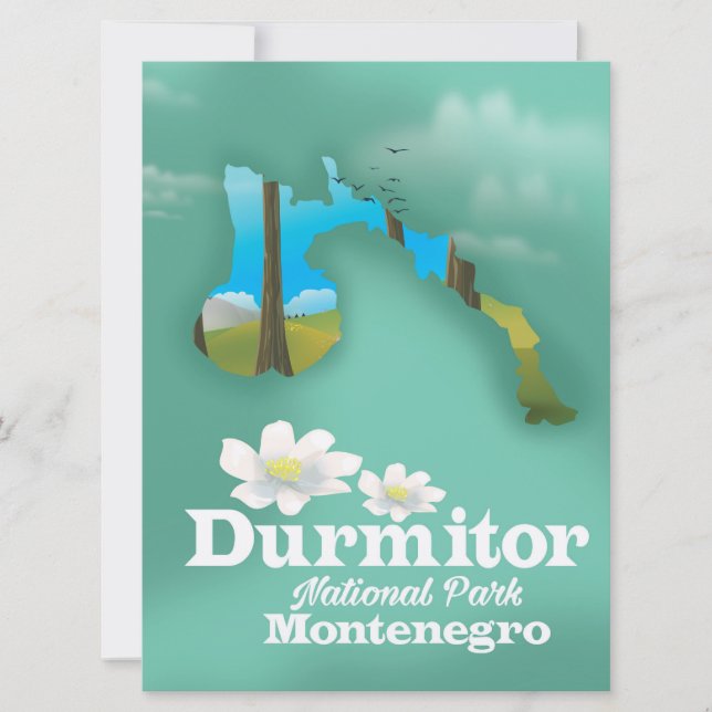 Durmitor national park, Montenegro map Invitation (Front)