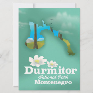 Durmitor national park, Montenegro map Invitation