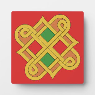 Durrow Knotwork 2016 Red and Green Plaque