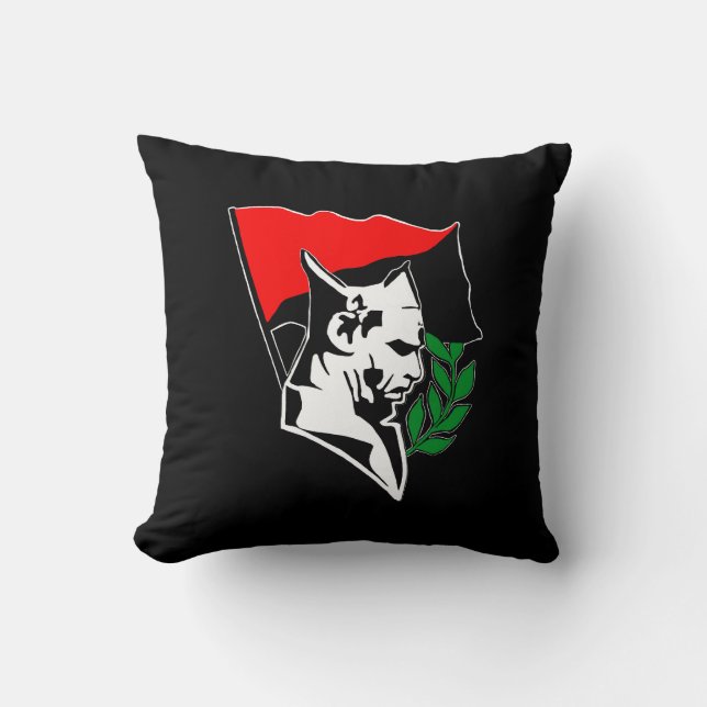 Durruti - Anarchy Flag / Anarchy Star black-red Cushion (Front)