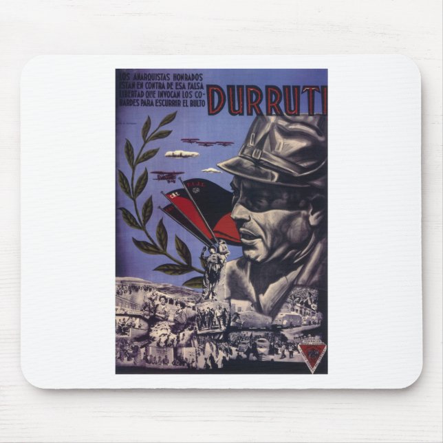 Durruti spanish civil war original poster 1936 FAI Mouse Mat (Front)
