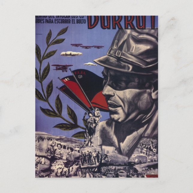 Durruti. True Anarchists are_Propaganda Poster Postcard (Front)