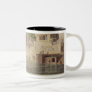 Dusasumade Gaut, at Benares on the River Ganges, f Two-Tone Coffee Mug