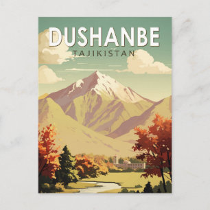 Dushanbe Tajikistan Travel Art Vintage Postcard