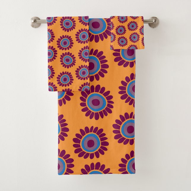 Dushi Sunflower Pattern 3 Bath Towel Set (Insitu)