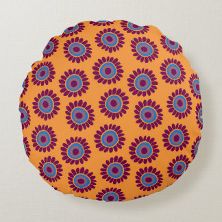 Dushi Sunflower Pattern 3 Round Cushion
