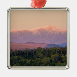 Dusk and Mount Washington in new Hampshire's Metal Tree Decoration