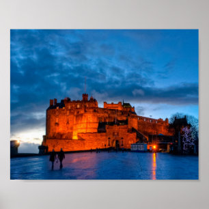 Dusk At Edinburgh Castle 10x8 Archival Poster