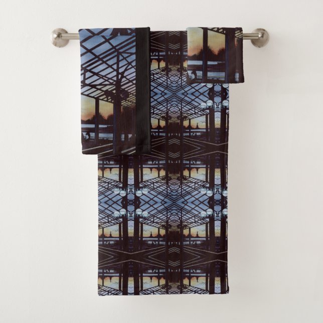 Dusk at Freedom's Birthplace, Ellis Island Bath Towel Set (Insitu)