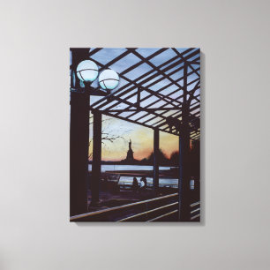 Dusk At Freedom's Birthplace, Ellis Island Canvas Print