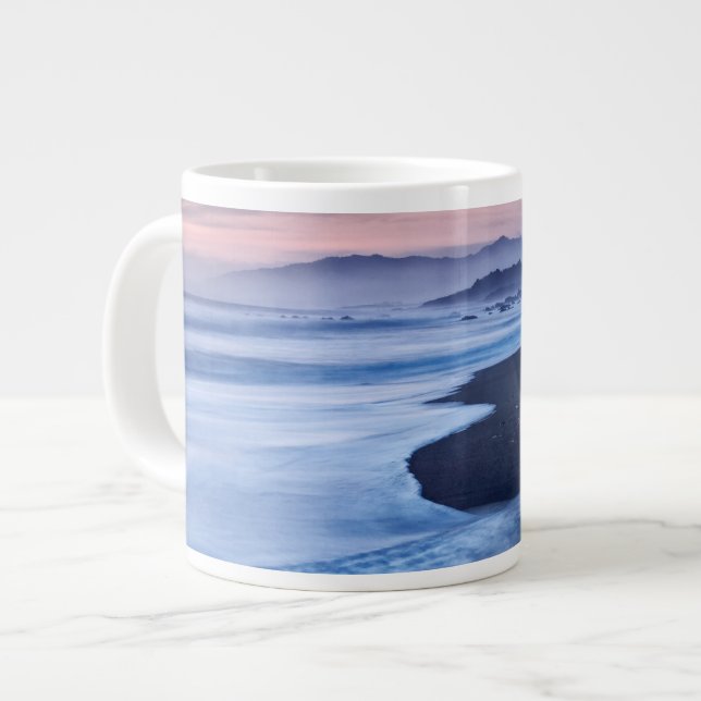 Dusk At Moonstone Beach Large Coffee Mug (Front Left)