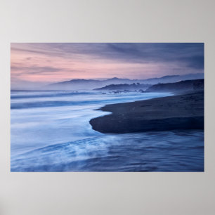 Dusk At Moonstone Beach Poster