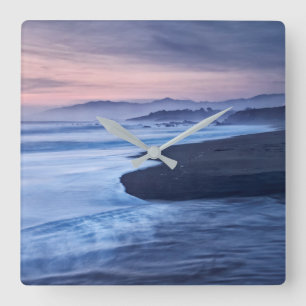 Dusk At Moonstone Beach Square Wall Clock