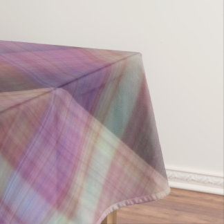 Dusk Blossoms Purple and Pink Plaid Tablecloth