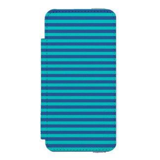 Dusk Blue and Dark Turquoise Stripes Incipio Watson™ iPhone 5 Wallet Case