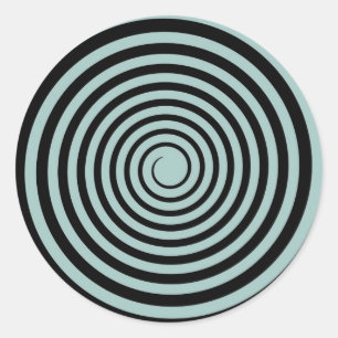 Dusk Blue & Black Spiral Customised Template Classic Round Sticker