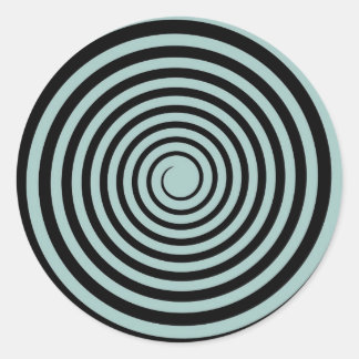 Dusk Blue & Black Spiral Customised Template Classic Round Sticker