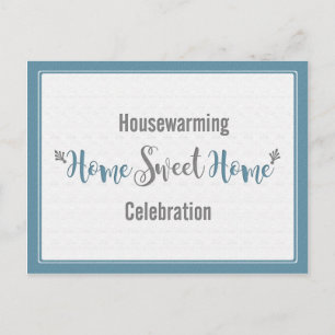 Dusk Blue Grey Home Sweet Home Housewarming Party Invitation Postcard