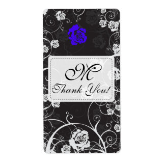 Dusk Blue Monogram Thank You Shipping Label Light