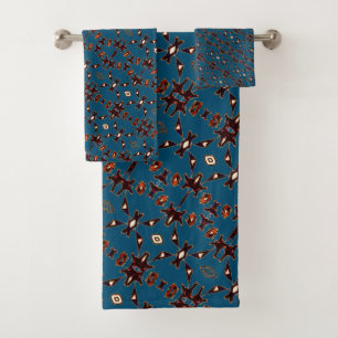 Dusk Blue Native Line Art Towel Set