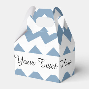 Dusk Blue White Chevron Pattern Favour Box