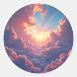 Dusk Breaks Through – Dramatic Dusk Landscape Classic Round Sticker