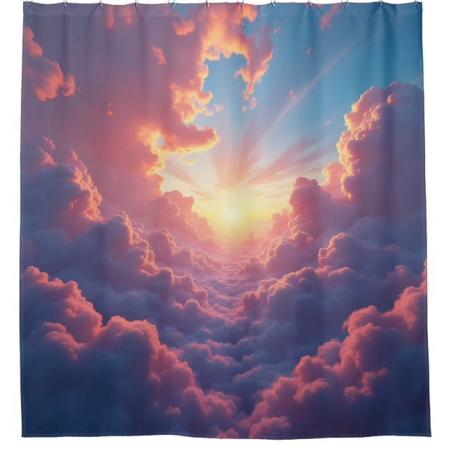 Dusk Breaks Through – Dramatic Dusk Landscape Shower Curtain (Front)