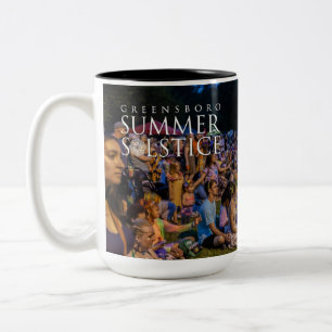 Dusk Festival Crowds - Replace Photo if You Like Two-Tone Coffee Mug