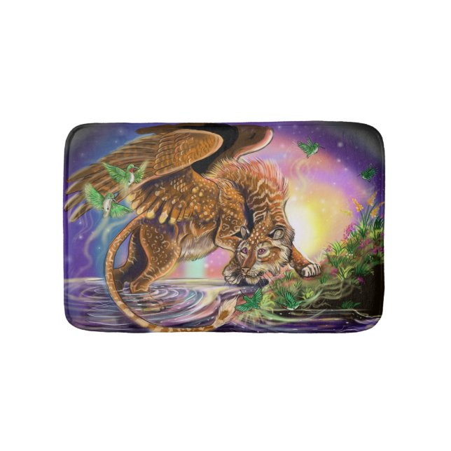 Dusk Hunter Flying Cat Bath Mat (Front)