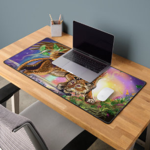 Dusk Hunter Flying Cat Desk Mat