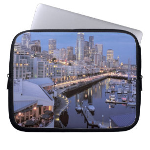 Dusk on Bell Harbour in Seattle, Washington. Laptop Sleeve