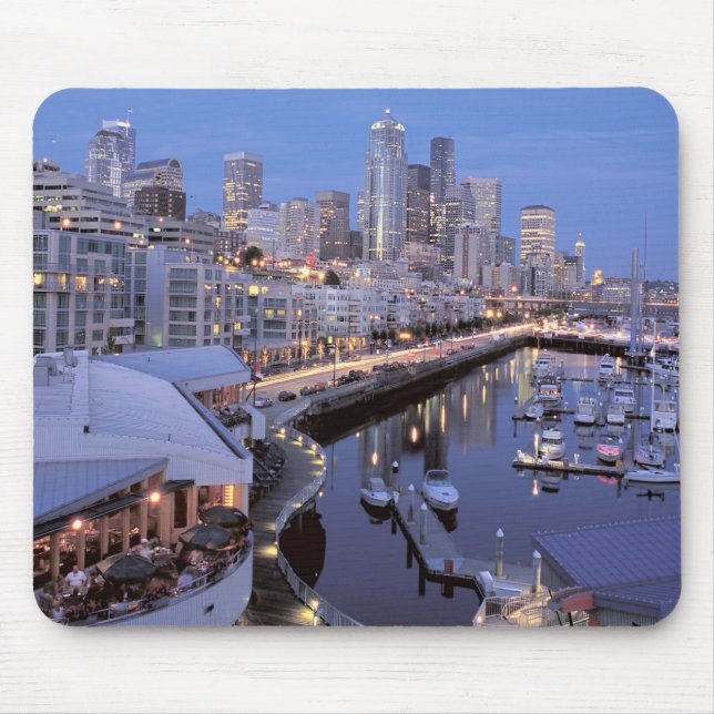Dusk on Bell Harbour in Seattle, Washington. Mouse Mat (Front)