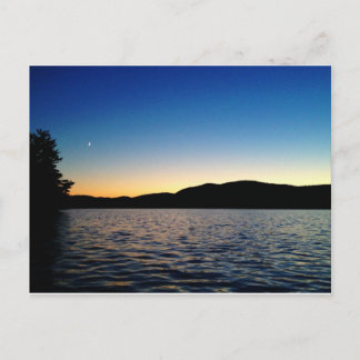 Dusk on Blue Mountain Lake, NY Postcard