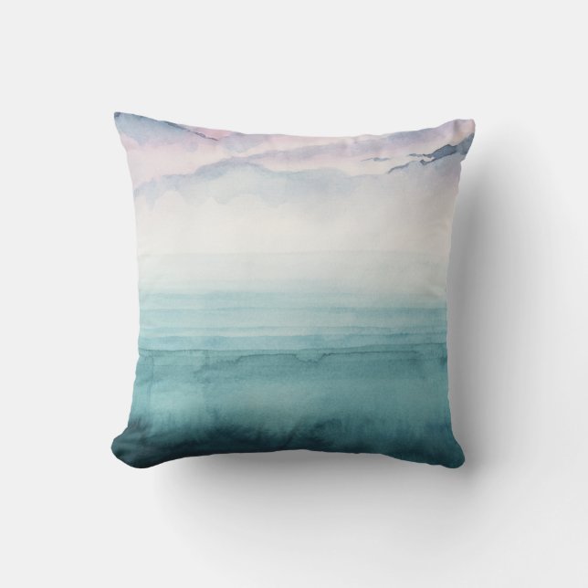 Dusk on the Bay - Watercolor Cushion (Front)