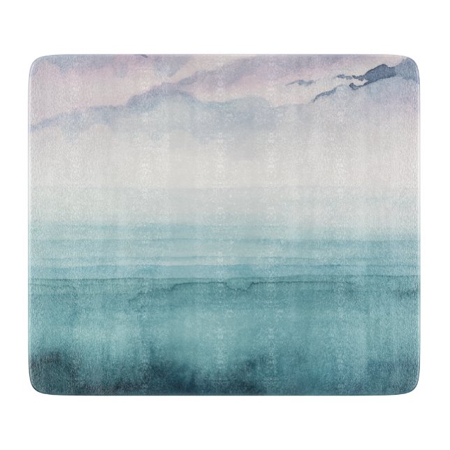 Dusk on the Bay - Watercolor Cutting Board (Front)