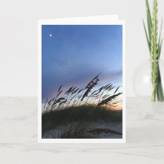 Dusk on the beach. card