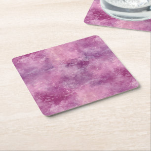 Dusk Rose Galaxy Series Design 2 Square Paper Coaster