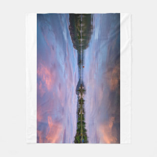 Dusk Sky Reflections on Loch Carron Fleece Blanket