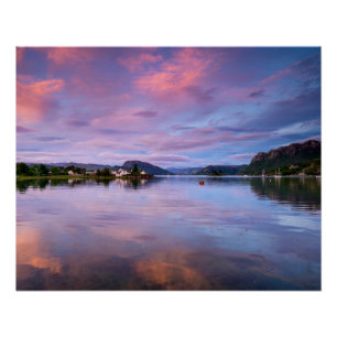 Dusk Sky Reflections on Loch Carron Poster