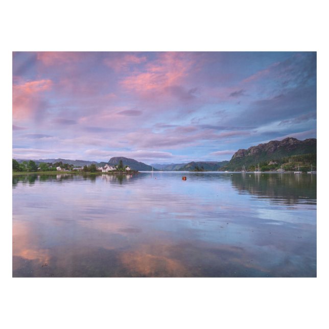 Dusk Sky Reflections on Loch Carron Tablecloth (Front (Horizontal))