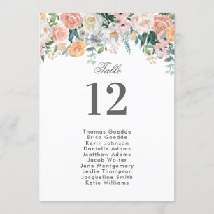 Dusk Watercolor Flower   Seating Chart Invitation