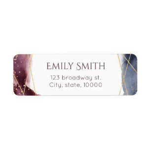 Dusk Watercolor Geometric Modern return address