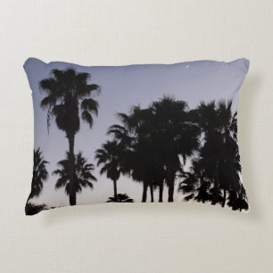 Dusk with Palm Trees Tropical Scene Decorative Cushion
